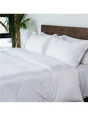 Molecule Duvet Cover Sateen Tencel/ Lyocell White Sateen Full/Queen NEW
